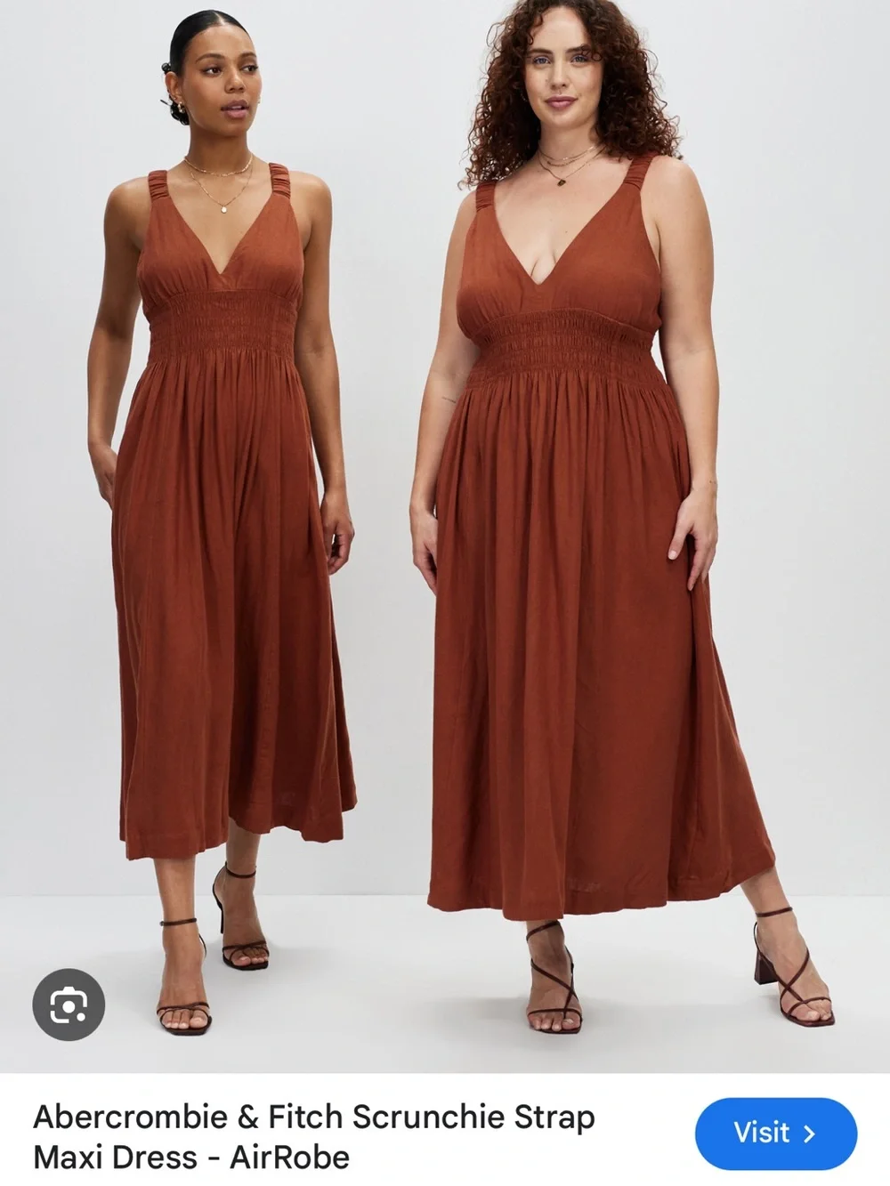Abercrombie & Fitch Scrunchie Strap Maxi Dress